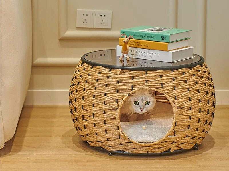 Deluxe Semi-Enclosed Cat & Small Dog Nest 