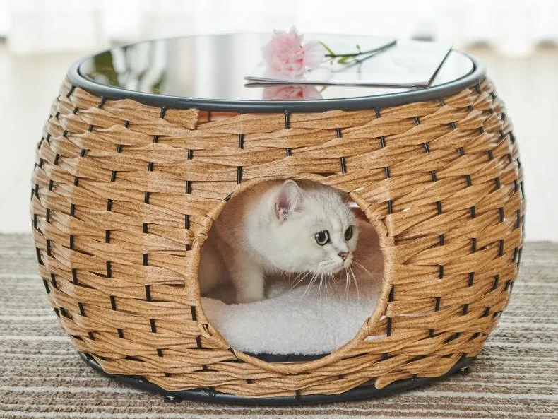 Deluxe Semi-Enclosed Cat & Small Dog Nest 